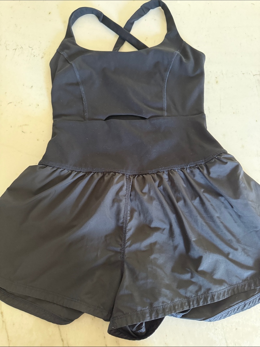 FP Movement by Free People Black Crossback Romper